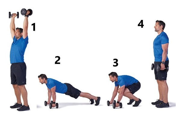 Burpees - bài tập cardio giảm mỡ toàn thân